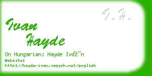ivan hayde business card